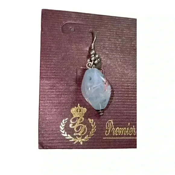 Vintage Light Blue Beaded Dangles Earrings Premier Designs New Old Stock On Card - Picture 2 of 4